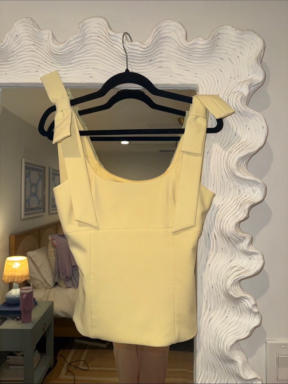 Zara Zara Pale Yellow Bow Strap Tank Top- never worn